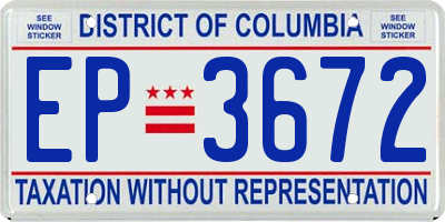 DC license plate EP3672