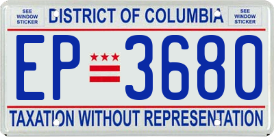 DC license plate EP3680