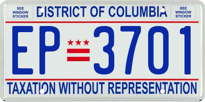 DC license plate EP3701