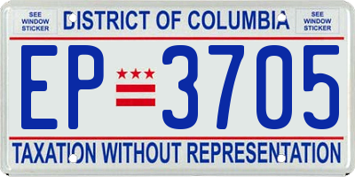 DC license plate EP3705