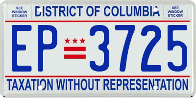 DC license plate EP3725