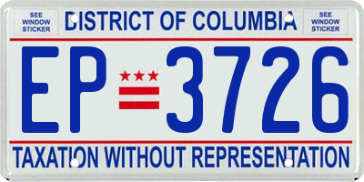 DC license plate EP3726