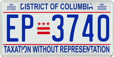 DC license plate EP3740