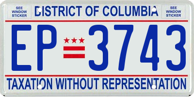 DC license plate EP3743