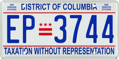 DC license plate EP3744