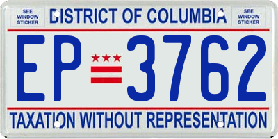 DC license plate EP3762