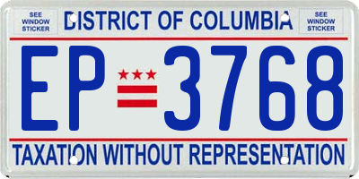 DC license plate EP3768
