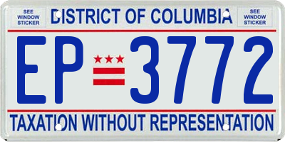 DC license plate EP3772