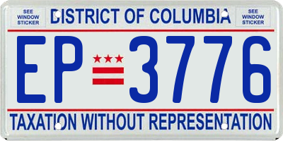 DC license plate EP3776