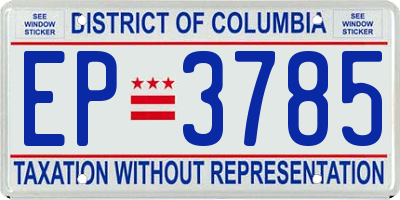 DC license plate EP3785