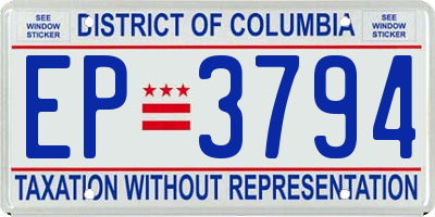 DC license plate EP3794