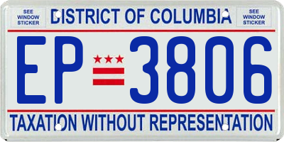 DC license plate EP3806