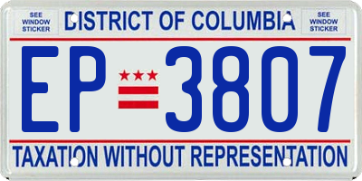 DC license plate EP3807