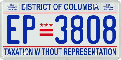 DC license plate EP3808