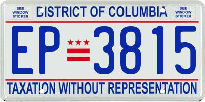 DC license plate EP3815