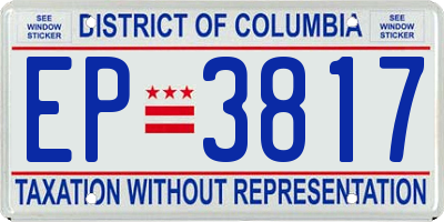 DC license plate EP3817