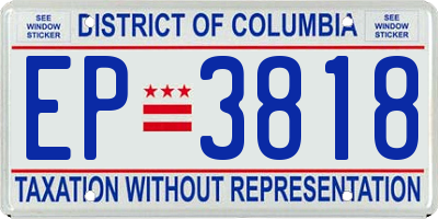DC license plate EP3818
