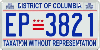 DC license plate EP3821