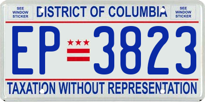 DC license plate EP3823