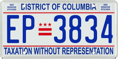 DC license plate EP3834