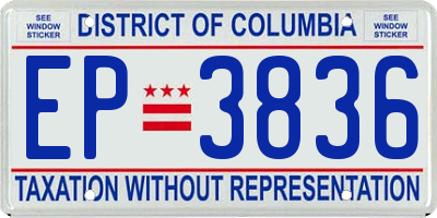DC license plate EP3836