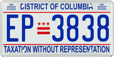 DC license plate EP3838