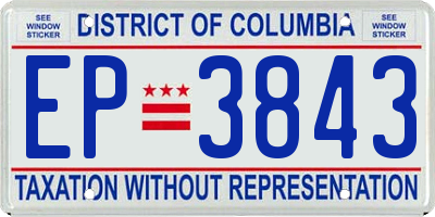 DC license plate EP3843