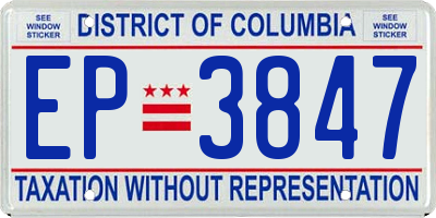 DC license plate EP3847