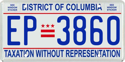 DC license plate EP3860