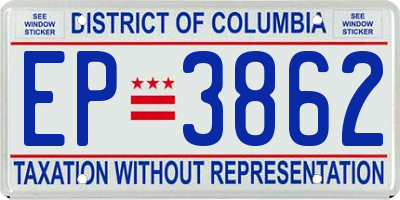 DC license plate EP3862
