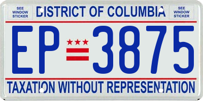 DC license plate EP3875