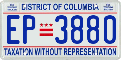 DC license plate EP3880