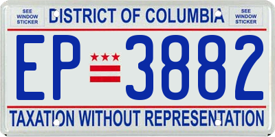 DC license plate EP3882