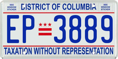 DC license plate EP3889