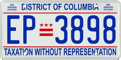 DC license plate EP3898