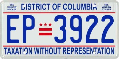 DC license plate EP3922