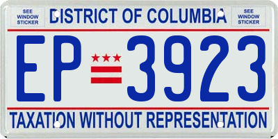 DC license plate EP3923