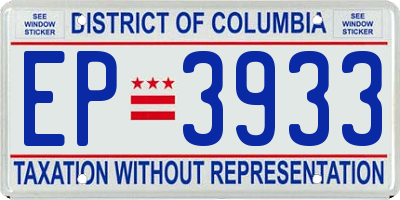 DC license plate EP3933