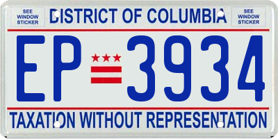 DC license plate EP3934