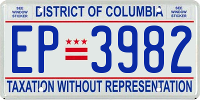 DC license plate EP3982