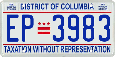 DC license plate EP3983