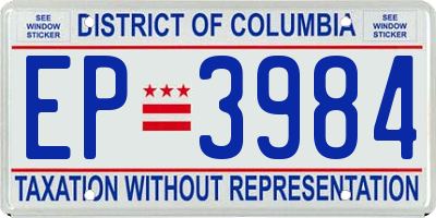 DC license plate EP3984