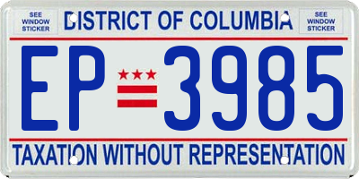 DC license plate EP3985