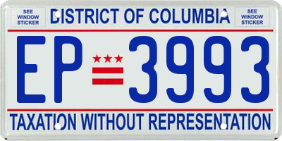 DC license plate EP3993