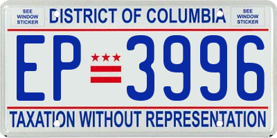 DC license plate EP3996