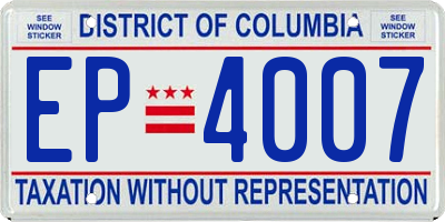 DC license plate EP4007