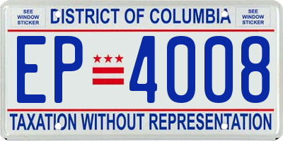 DC license plate EP4008