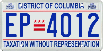 DC license plate EP4012