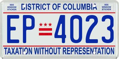 DC license plate EP4023