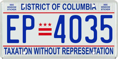 DC license plate EP4035